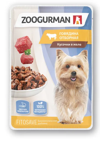Зоогурман 85 гр (в желе) для собак,с говядиной