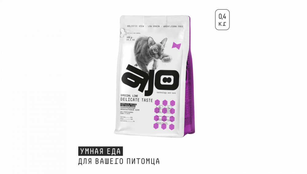 AJO 1,5 кг д/привередливых кошек с индейкой