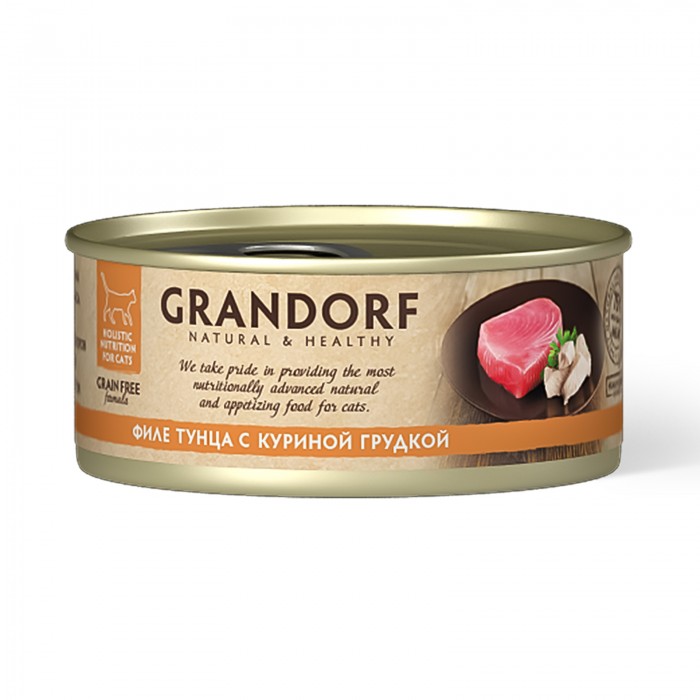 Grandorf (консерв.) 70г для кошек филе тунца с куриной грудкой