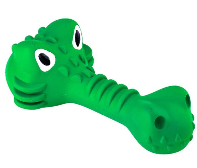 Игрушка Mr.Kranch для собак Крокодил 18 см с пищалкой с ароматом курицы зеленая