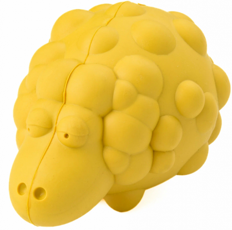 Игрушка Mr.Kranch для собак Овечка 8.5х12 см с ароматом сливок, с пищалкой, жёлтая