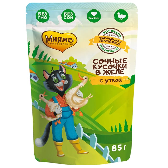Мнямс пауч 85 гр "Ферма кота Федора" с уткой