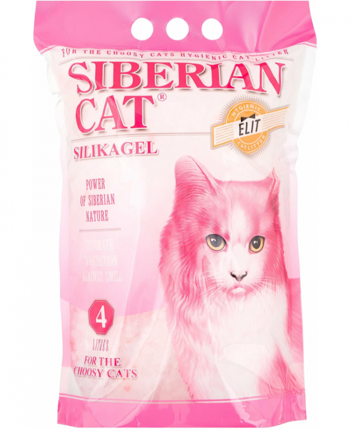 Сибирская кошка Элитный 4л (2 кг) Силикагелевый наполнитель д/привиредливых кошек
