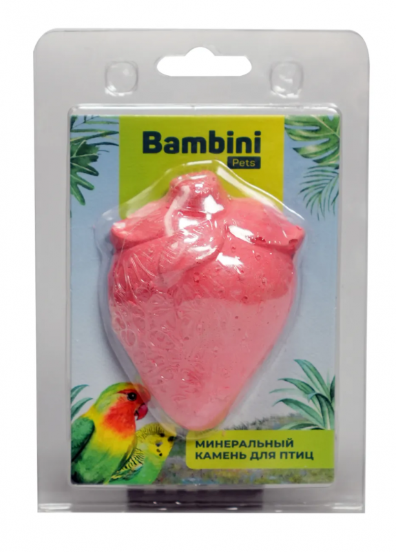 Минеральный камень Bambini Pets для птиц "Клубничка"