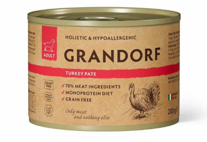 GRANDORF (жб) 200 г д/собак Паштет из индейки