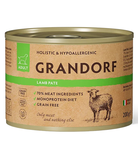 GRANDORF (жб) 200 г д/собак Паштет из ягненка