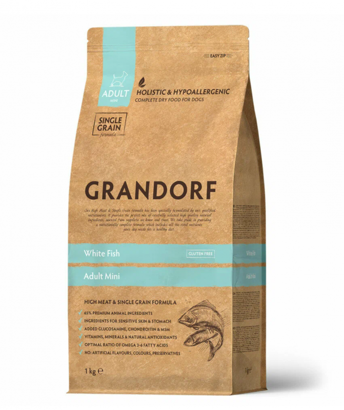 GRANDORF DOG 1 кг White Fish MINI (белая рыба для собак мини пород)