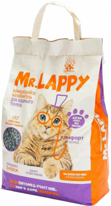 Mr.LAPPY 10 кг комкующийся наполнитель на основе активированного бентонита