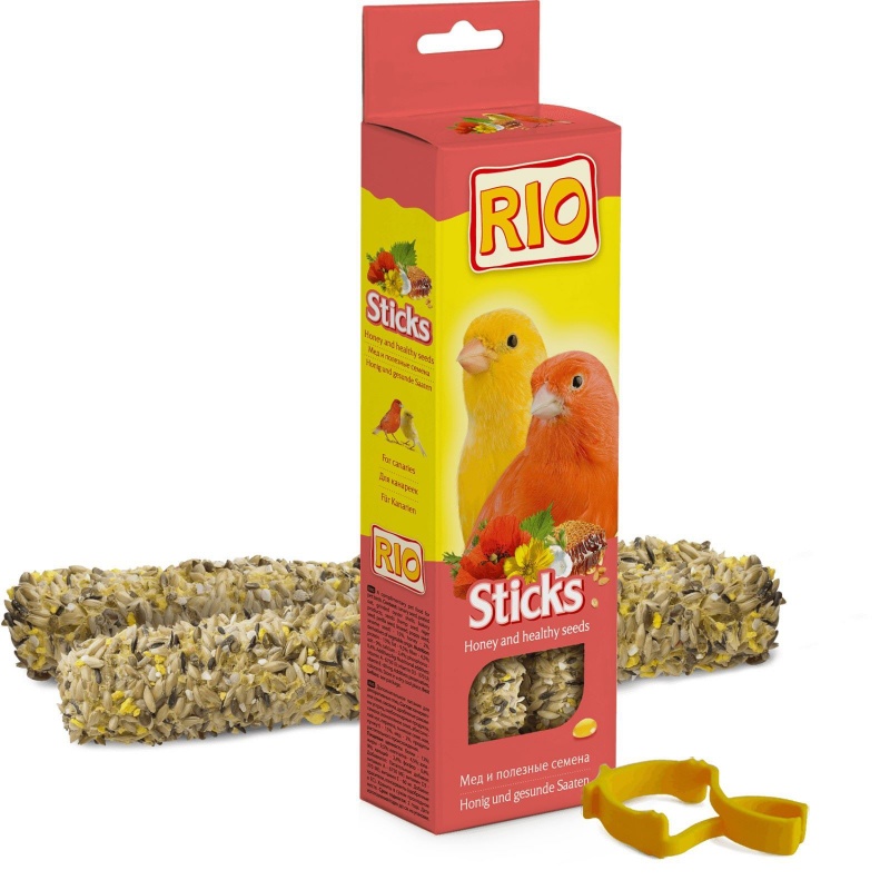 Рио: палочки 40гр*2шт д/канареек с медом и полезными семенами