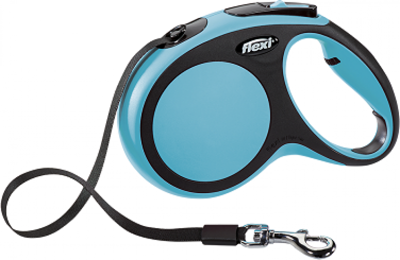 Рулетка (Flexi) New Comfort М (до 25 кг) лента 5 м черный/синий