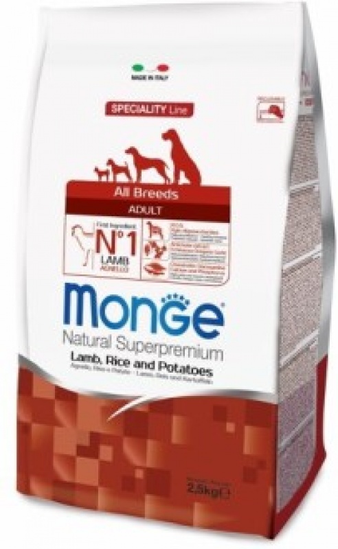 Monge 2,5 кг Dog Monoprotein корм для собак всех пород ягненок с рисом и картофелем