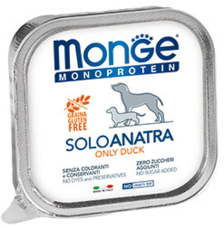 Monge Dog 150 г Monoproteico Solo консервы для собак паштет из утки