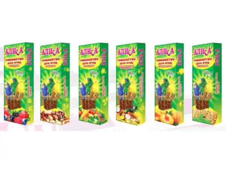 Алиса: палочки-лакомство д/птиц 35 гр*2 с медом