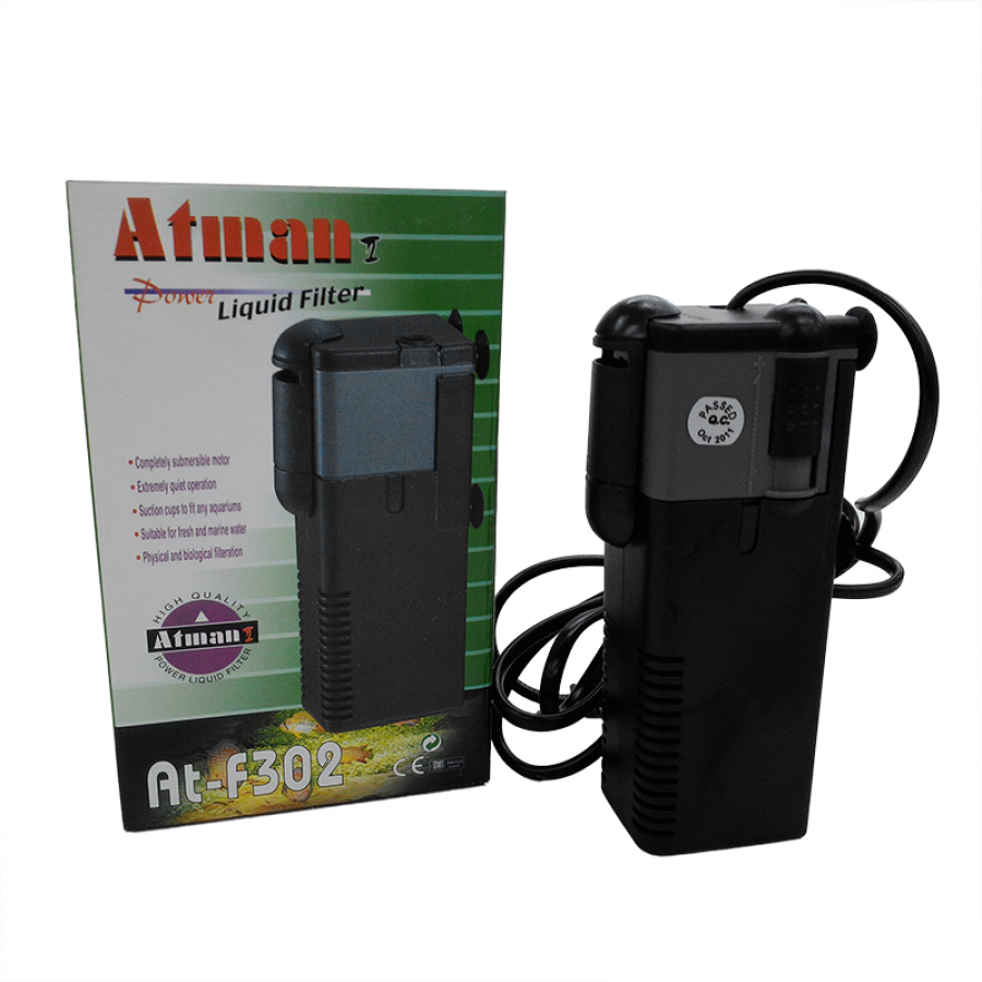 Фильтр внутренний Atman AT-F302 для аквариумов до 60 литров, 450 л/ч, 6,5W							
