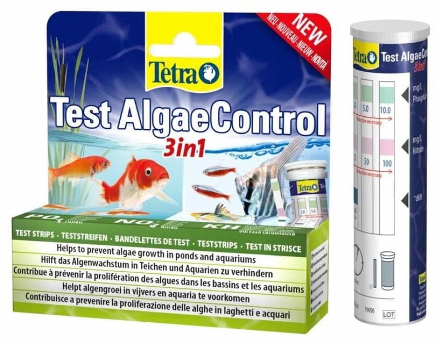 Tetra Test (PO4/NO3/KH) AlgaeControl 3 in1 полоски для пресной воды 25шт