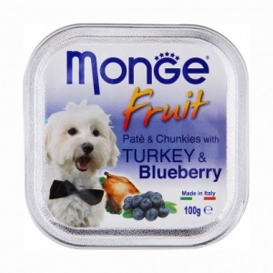 Monge Dog 100 г Fruit консервы для собак индейка черника
