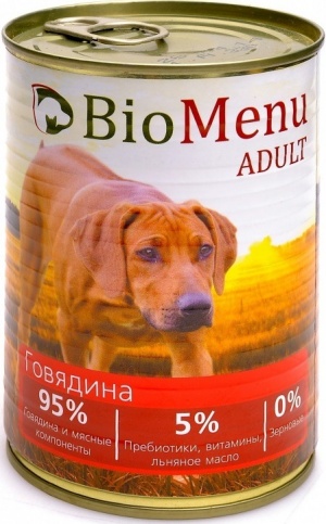 Biomenu Adult 410 г консервы для собак Говядина СУПЕРЦЕНА