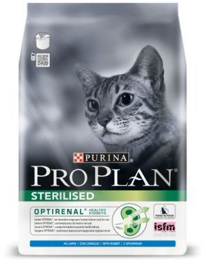 Корм ПроПлан STERILISED для стерилизованных кошек и кастрированных котов, Кролик