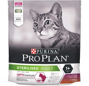 Корм ПроПлан STERILISED для стерилизованных кошек и кастрированных котов, Треска, форель
