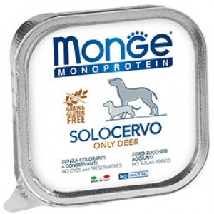 Monge Dog 150 г Monoproteico Solo паштет из оленины  консерва д/собак