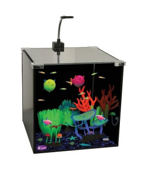 Аквариум Gloxy Glow Set-27, 30х30х30см, 27л, для светящихся рыб и декораций