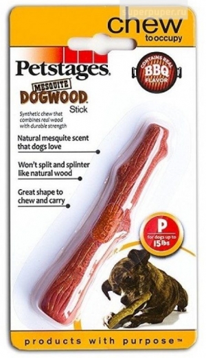 Petstages игр. д/собак Mesquite Dogwood с ароматом барбекю 13 см очень маленькая