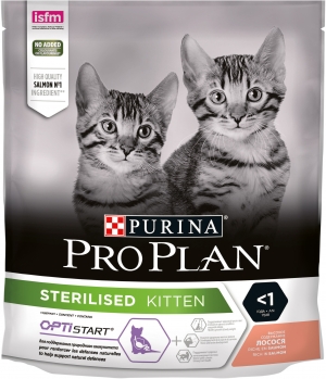 Корм ПроПлан STERILISED для стерилизованных котят, Лосось