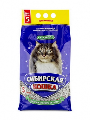 Сибирская кошка Супер 5 л (5 кг) Комкующийся наполнитель д/кошек