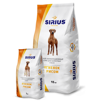 SIRIUS 2 кг для взрослых собак Ягненок и рис