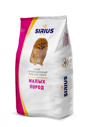 SIRIUS 2 кг для взрослых собак МЕЛКИХ пород Индейка и  рис